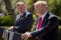 President Donald Trump speaks during a news conference with Jordan's King Abdullah II on Wednesday.