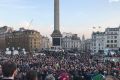 A vigil at Trafalgar Square for the victims of the attack at Westminster.