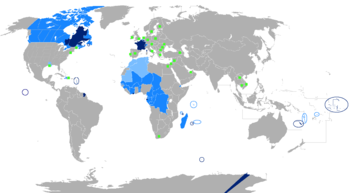 world map of French speaking countries