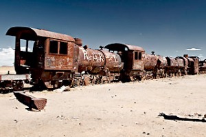 Uyuni train graveyard, Bolivia