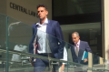 Fremantle Docker Michael Johnson arriving at Perth Magistrates Court for an earlier hearing.