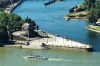 The meeting of the Rhine and Mosel rivers at Koblenz.