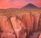 The foot of Volcan Licancabur in the Atacama Desert, northern Chile, at sunset. 