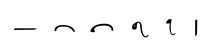 Script progression from left to right: simple horizontal stroke, an upward-curved horizontal arc, another arc with a thick dot on left vertex, a sinewave shaped upward then downward arc with dot on left, then a nearly-vertical version like a musical eighth-note with dot on top vertex, and finally a simple vertical stroke