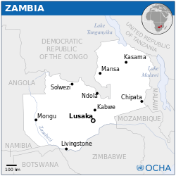 Location of Zambia