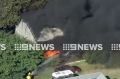 A fire has engulfed a shed in Dayton. 