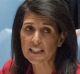 United States' Ambassador United Nations and current Security Council President Nikki Haley opens a Security Council ...