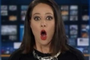 Natasha Exelby, at the moment she realised she was on air on Saturday night.