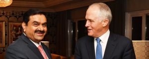  Prime Minister Malcolm Turnbull met with India's Adani Group founder and chairman Gautam Adani in New Delhi on Monday.