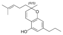 Chemical structure of cannabichromevarin.