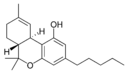 Chemical structure of Δ9-tetrahydrocannabinol.