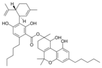 Chemical structure of cannabidiolic acid A cannabitriol ester.