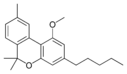 Chemical structure of cannabinol methyl ether.