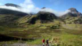 Three Sisters mountain range in Glencoe Valley, Scotland, which has been named the UK's second best sight in a poll of more than 2,500 people to mark the launch of the Samsung Galaxy S8 smartphone.