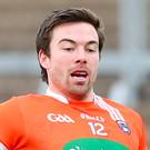 Marching orders: Aidan Forker was dismissed against Louth