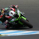 Leading man: Jonathan Rea maintained his good form in Spain yesterday