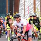 Irish cycling legend Stephen Roche taking part in the Gran Fondo last year as it takes off from the Titanic Building. 2017 marks 30 years since his famous Giro D'Italia victory , Northern Ireland ( Photo by Kevin Scott / Presseye)