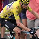 Lucky escape: Leader Chris Froome suffered a crash in the final 15km of stage 19 of the Tour de France but still widened his advantage