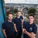 Road ready: Aqua Blue’s Sporting director Tim Barry, Martyn Irvine and director of Athletic Performance Stephen Barrett