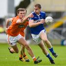 Play it again: Armagh’s Shea Heffron (left) and Donal Kingston of Laois at O’Moore Park