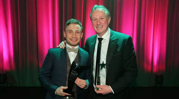 Belfast Telegraph Sports Awards. Carl Frampton and Michael O'Neill. Photo: Kelvin Boyes/Press Eye