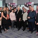 Supporting role: Judges and sponsors of the Belfast Telegraph Sports Awards came together to discuss final details of Monday’s ceremony at the Waterfront Hall. Pictured, from left, are Paula Quinn (Celerion), Telegraph Editor Gail Walker, Helen Galbraith (Celerion), awards compere Claire McCollum, Richard Larmour (Decathlon), Maura Daly and Breeda Toner (Active Financial Life), Dame Mary Peters, George Graham (Crowne Plaza), Caroline McComb (McComb Coach Travel), Jamie Ireland (Decathlon), Rodney McComb, Sports Editor Jim Gracey and Judith McGirr (Gym Co)