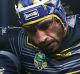 TOWNSVILLE, AUSTRALIA - APRIL 08: Johnathan Thurston of the Cowboys is helped from the field during the round six NRL ...