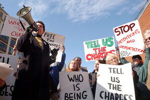 A Brooklyn, New York, protest against the mass detainment of Muslim, Arab and South Asians post-9/11