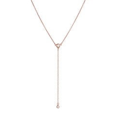 Lariat Sapphire Necklace Rose Gold Vermeil