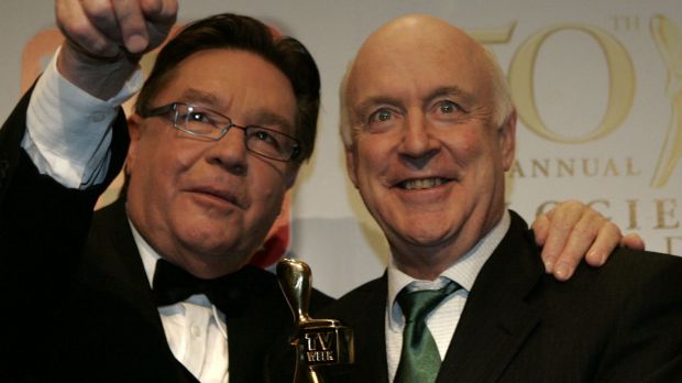 John Clarke and Bryan Dawe at the 2008 TV Week Logie Awards at Crown Casino.