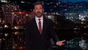 United Airlines was an easy target for late-night host Jimmy Kimmel.