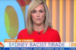 Caught out: Today Show newsreader Alicia Loxley presents old news story found on the internet.