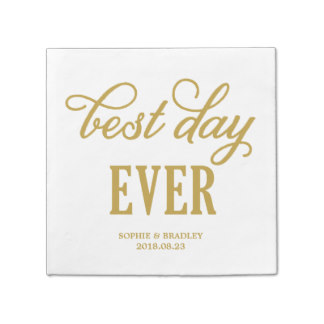 Best Day Ever | Modern Calligraphy Wedding Napkin