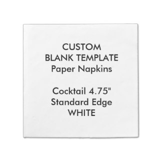 Custom Print Small WHITE Cocktail Paper Napkins