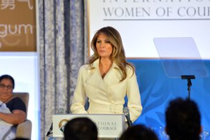 First Lady Melania Trump delivers remarks at the 2017 Secretary of State’s International Women of Courage Award Ceremony at the U.S. Department of State in Washington, D.C., on March 29, 2017