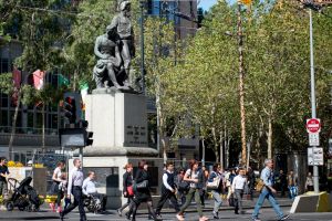 The Burke and Wills statue had stood at the corner of Swanston and Collins streets for many years. 