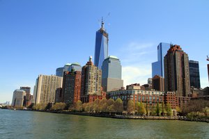 Battery Park City skylines from Hudson River