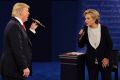 Republican nominee Donald Trump and his Democrat opponent Hillary Clinton square off in the second presidential debate.