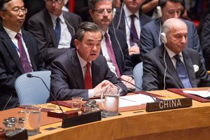 File - Wang Yi, Minister for Foreign Affairs of the People’s Republic of China, speaks at a Ministerial Level UN Security Council meeting on the maintenance of international peace and security.