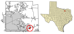 Location of Lavon in Collin County, Texas