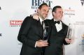 Daniel Humm and his business partner Will Guidara celebrate at the World's 50 Best Restaurants awards in Melbourne. 