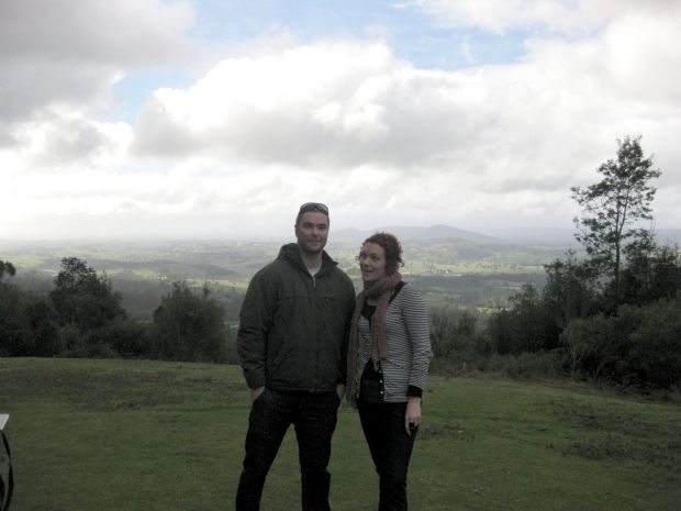 Morgan and his sister Tiffany outside Launceston when he studied there.