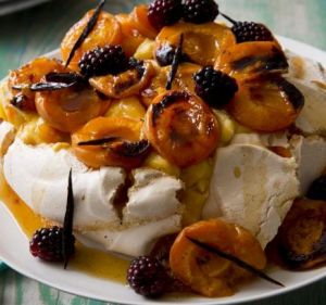 A lemon curd pavlova is an autumnal dessert option.