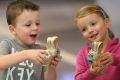 Children were delighted when they found Easter bunnies on the baggage carousel at the Canberra Airport.