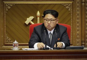 In this May 9, 2016 file photo, North Korean leader Kim Jong Un listens during the party congress in Pyongyang, North Korea.