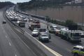 The Pacific Motorway quickly became a car park after a multi-vehicle crash at Upper Mount Gravatt