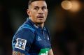 Taking a stance: Sonny Bill Williams in action for the Blues on Saturday.