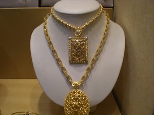 Gold Jewellery at Poh Kong Store in Kuala Lumpur, Malaysia.