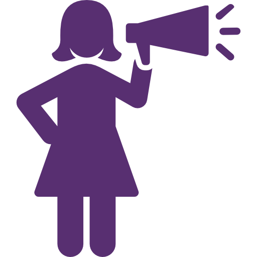 Icon of a woman with a megaphone