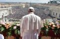 Pope Francis delivers his Urbi et Orbi message from the main balcony of St. Peter's Basilica.